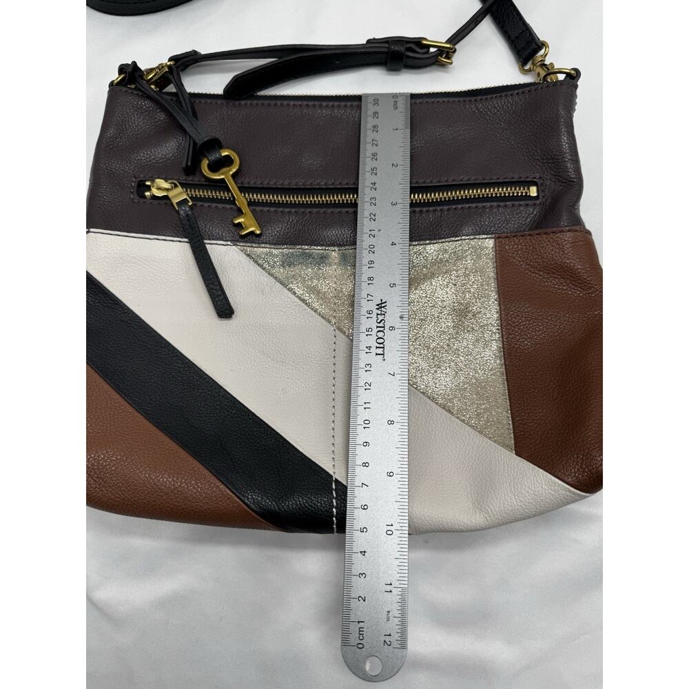 Fossil Fiona Color-Block Patchwork Leather Large … - image 8